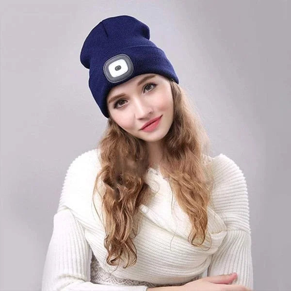 Rechargeable Winter LED Beanie Light