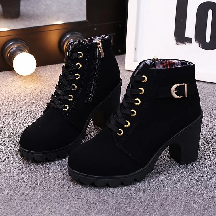 Sexy High Heel Lace-Up Ankle Boots for Women