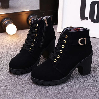 Sexy High Heel Lace-Up Ankle Boots for Women