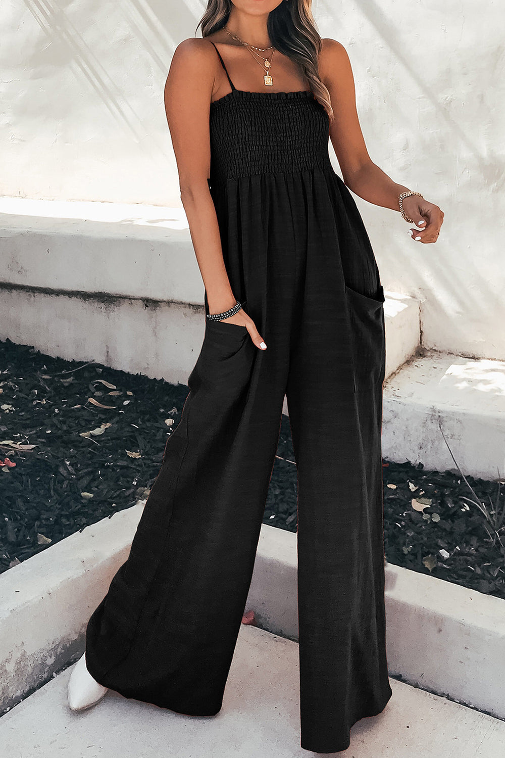 Relaxed Fit Women's Summer Jumpsuit with Pockets