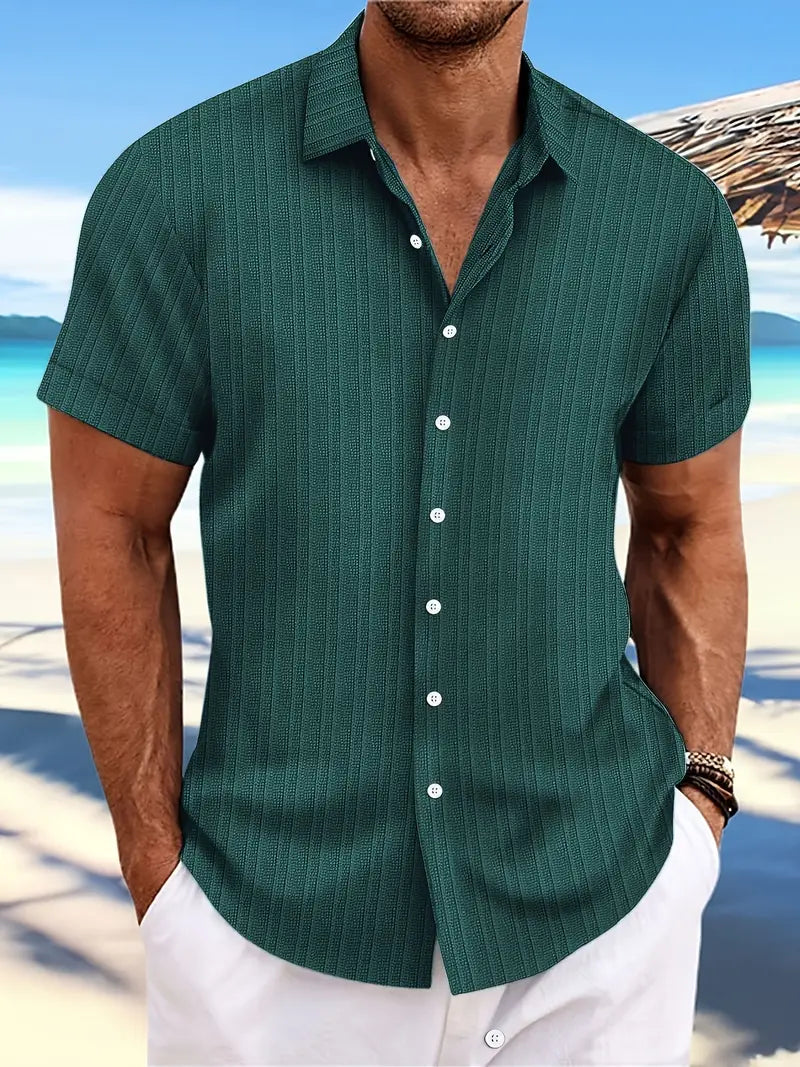 Casual Classic Striped Mens Cotton Shirt - OutfitLondon