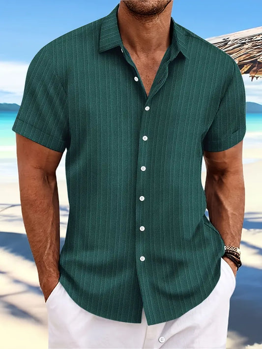 Casual Classic Striped Mens Cotton Shirt - OutfitLondon