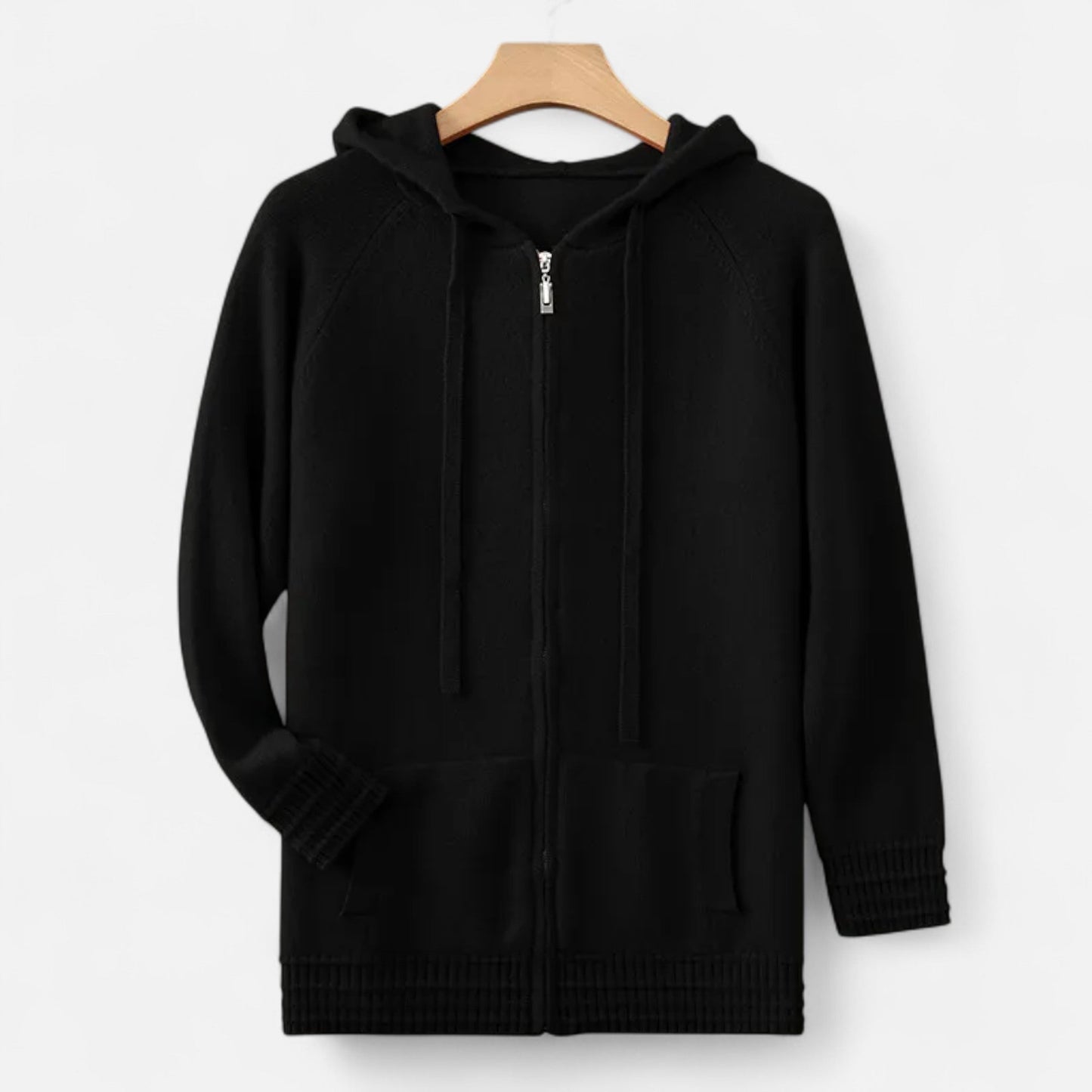Soft Knit Hoodie Zip Up Sweater