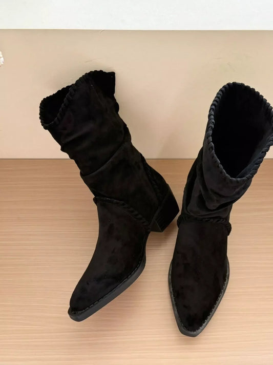 Trendy Heeled Ankle Boots - OutfitLondon
