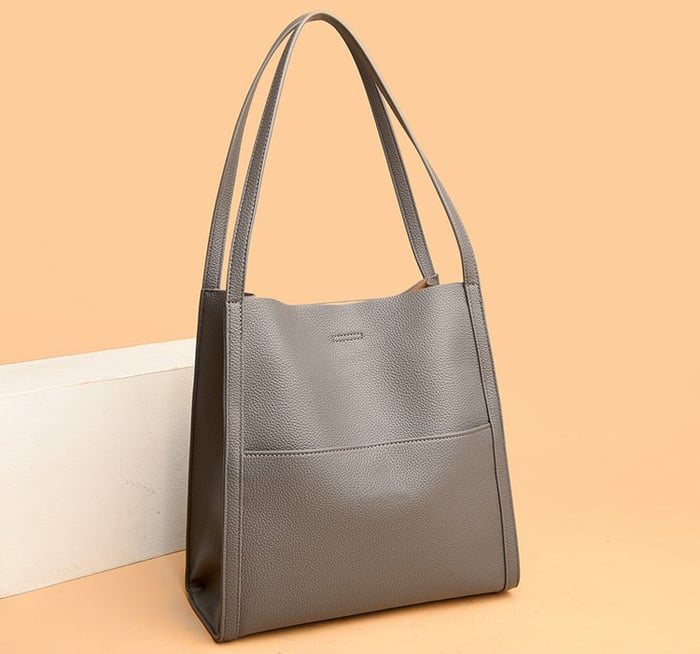 Luxury Red Faux Leather Tote Bag