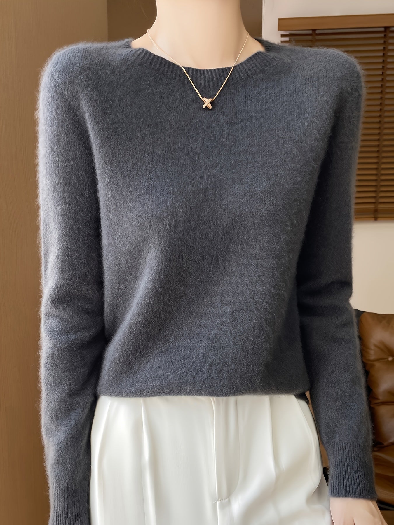 Comfortable Regular Fit Crew Neck Sweater