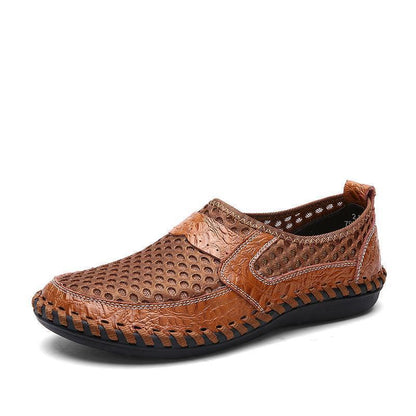 Men's Water Shoes Stitching Honeycomb Mesh Soft Loafers Breathable Outdoor Casual Shoes