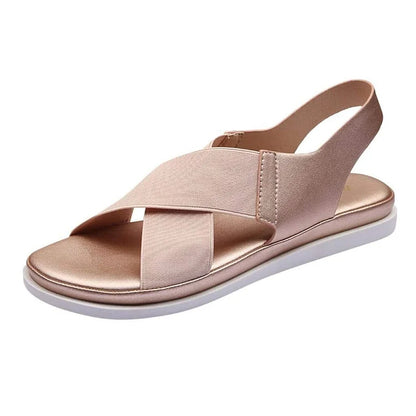 Elastic Flat Bunion Protective Wide Sandals