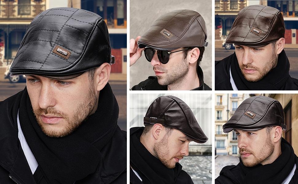 New Trendy Leather Beret