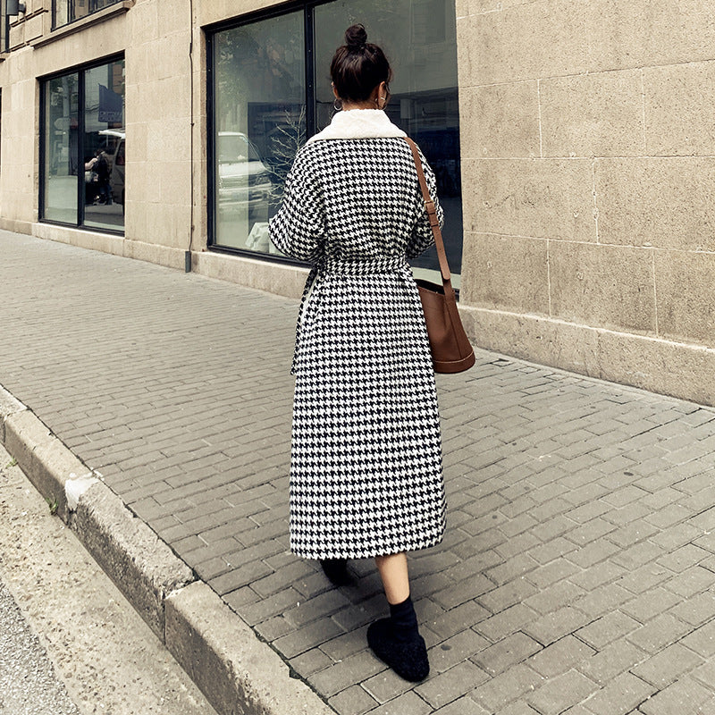 Women's Classic Wool Long Coat with Square Collar