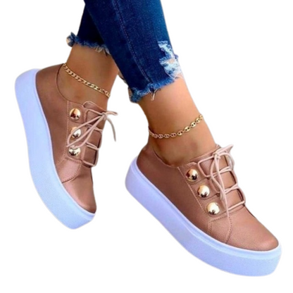 Platform Orthopedic Women Shoes Arch Support Breathable Comfortable Round Toe Box Lace Up Anti-Slip Fashion Shoes