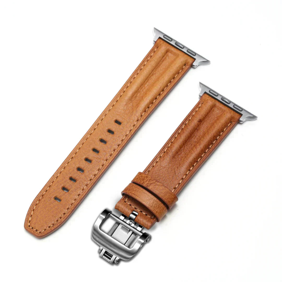 Classic Metal Strap Apple Watch Band With Silver Buckle