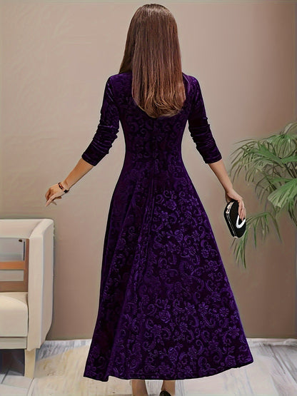 Chic A-Line Dress | Square Neck Casual Party Dress