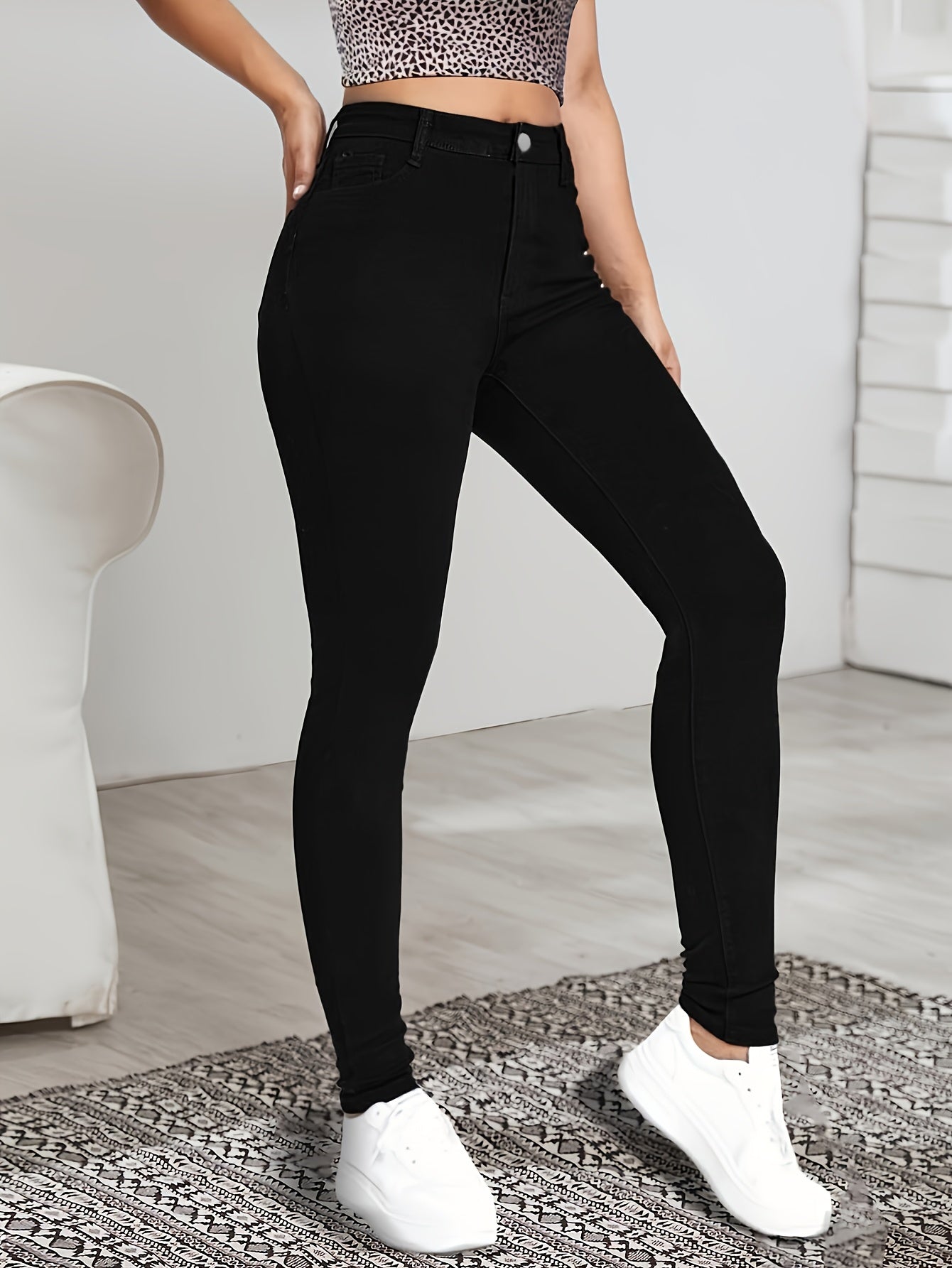 Slim Fit High Waist Dark Wash Jeans