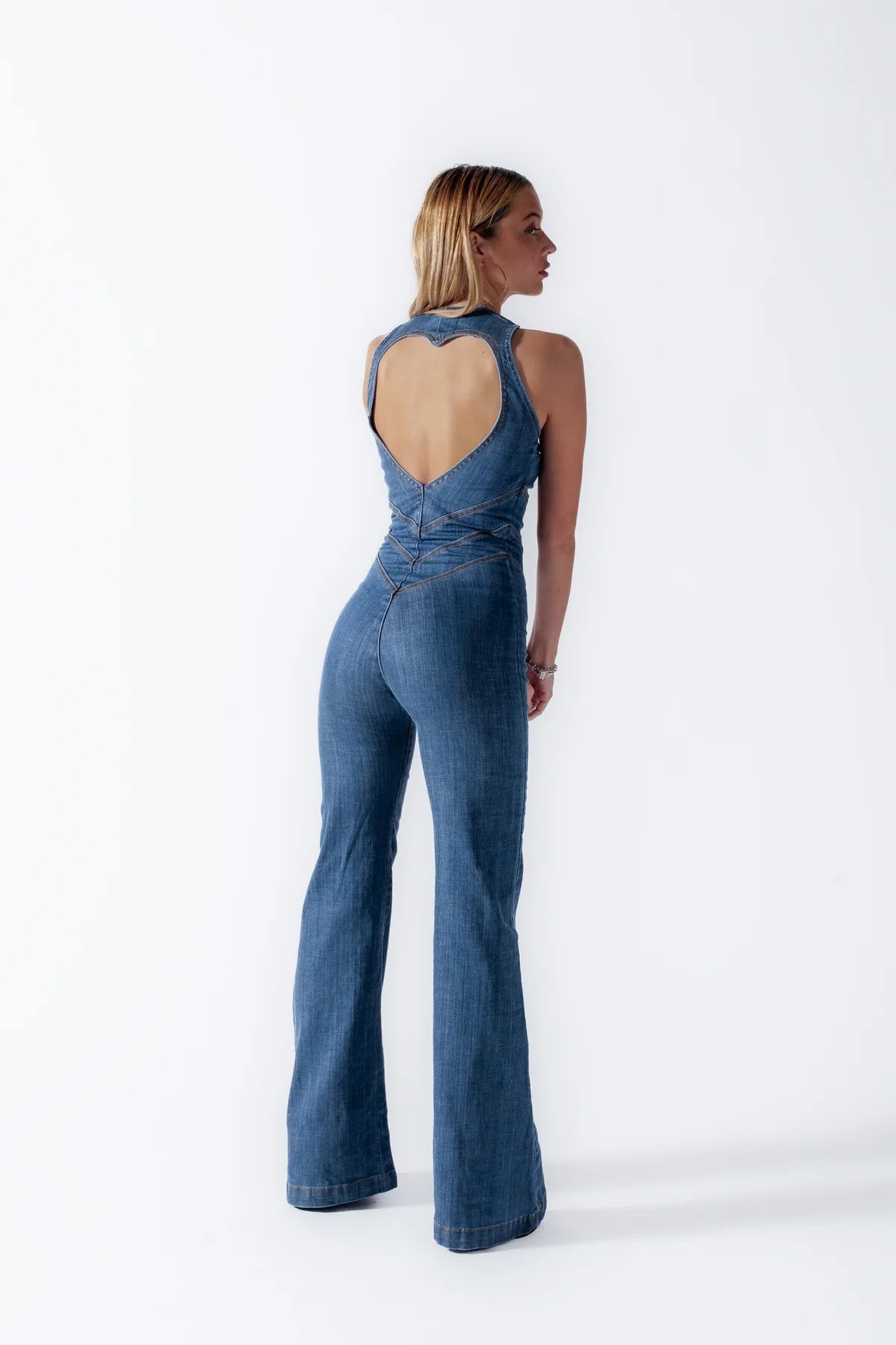 Women's Classic Blue Jeans Jumpsuit - OutfitLondon