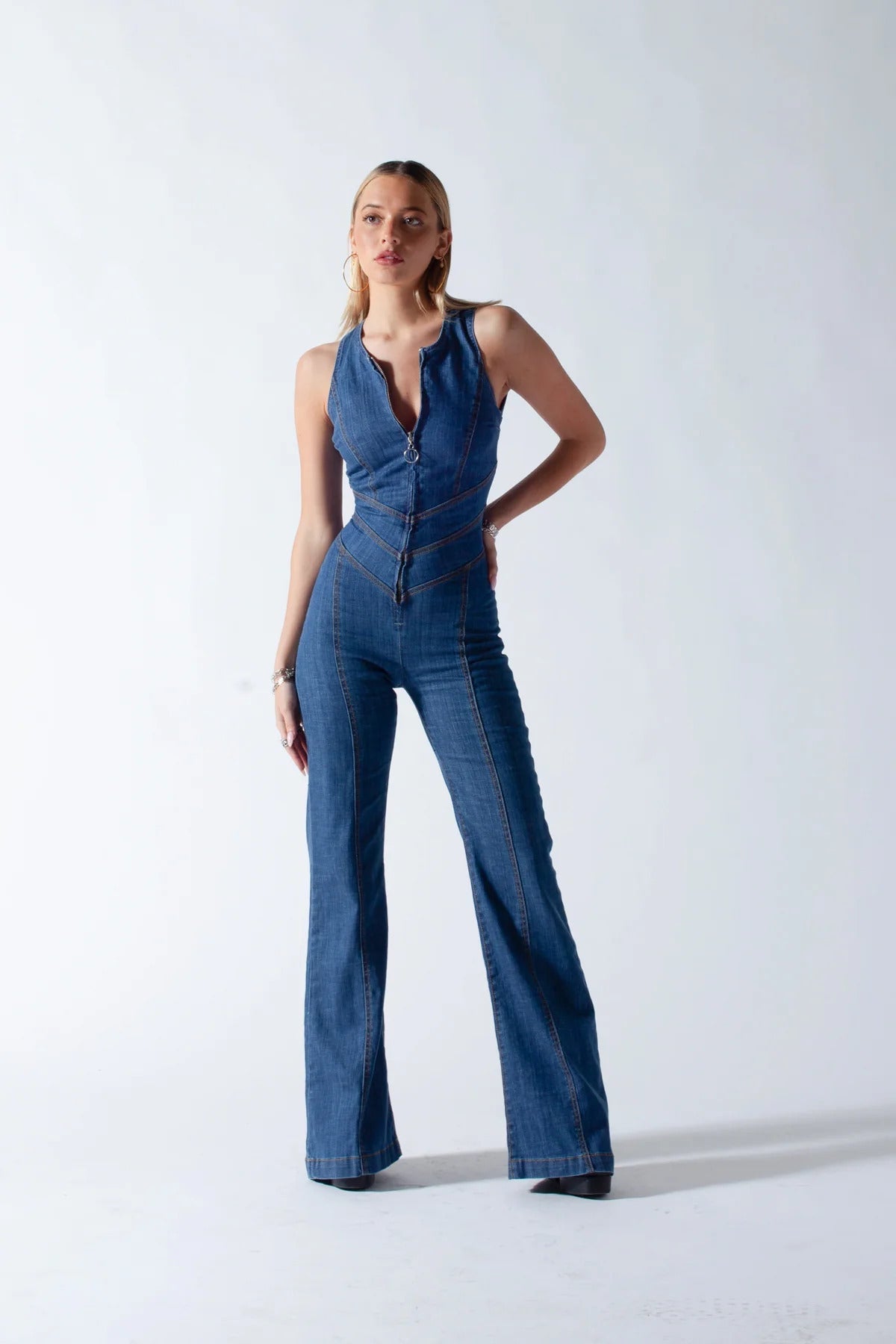 Women's Classic Blue Jeans Jumpsuit