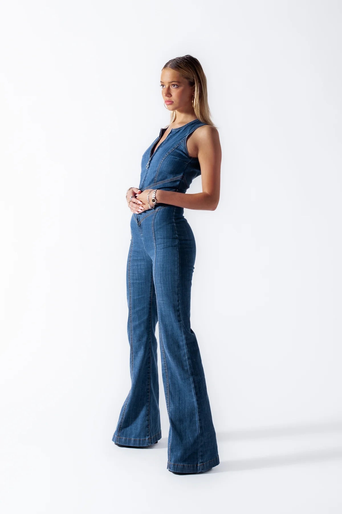 Women's Classic Blue Jeans Jumpsuit