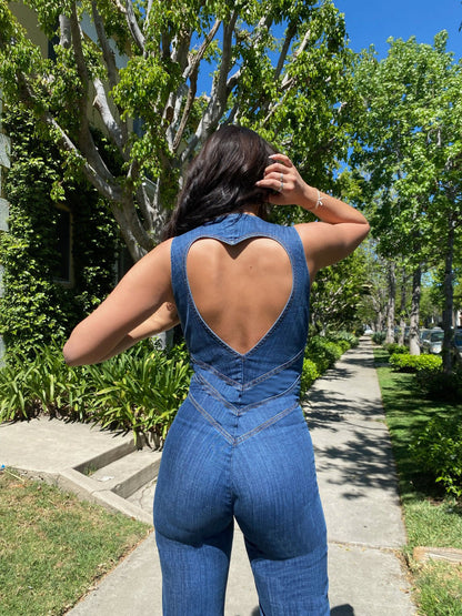Women's Classic Blue Jeans Jumpsuit