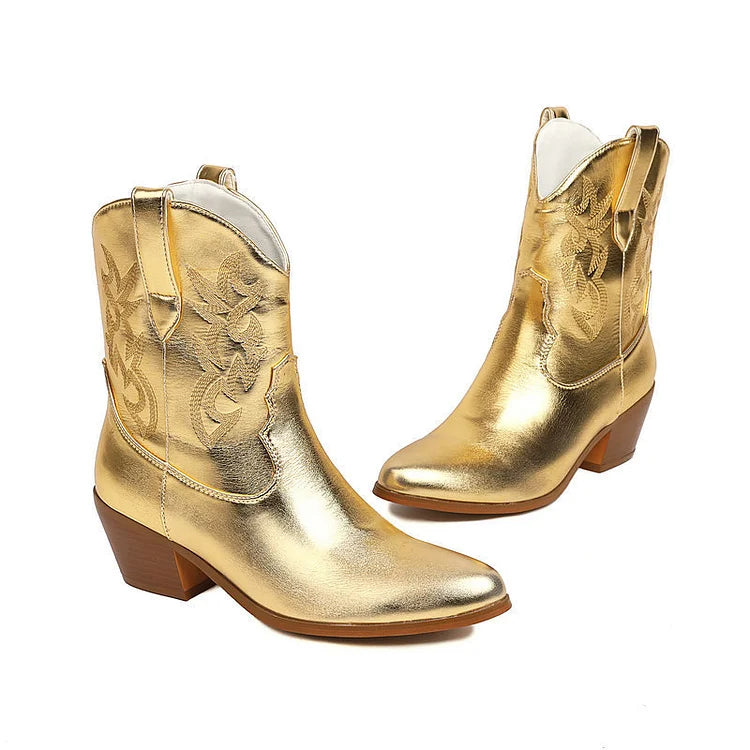 Rugged Ladies Cowboy Ankle Boots