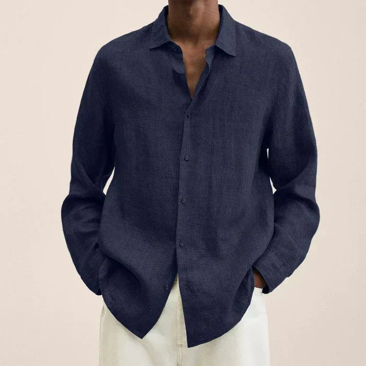 Comfortable Classic Linen Men's Shirt - OutfitLondon