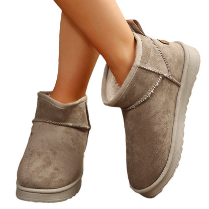 Faux Fur Lined Ankle Snow Boots Non Slip Warm Winter Booties