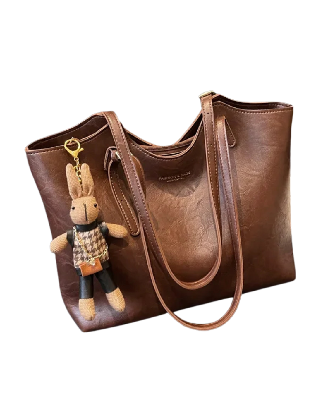 Large Natural Leather Shopping Bag - OutfitLondon