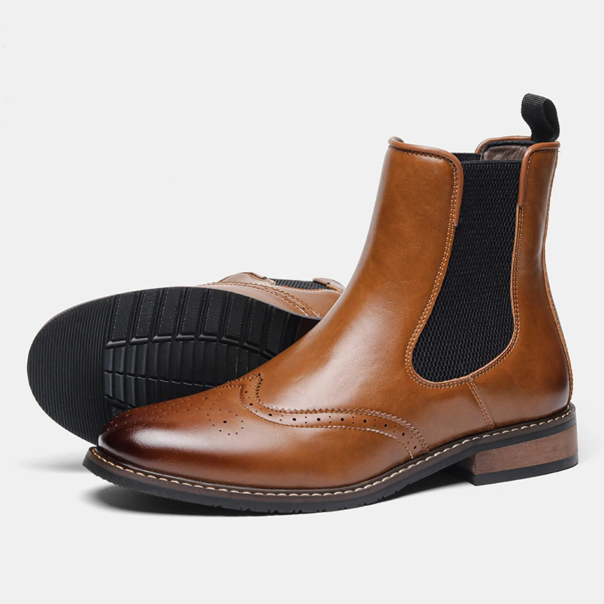 Flexible Sided Leather Chelsea Ankle Boots for Men - OutfitLondon