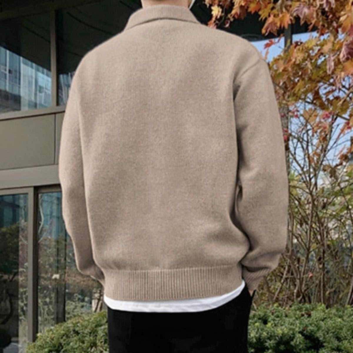 Classic Men's Wool Polo Neck Sweater