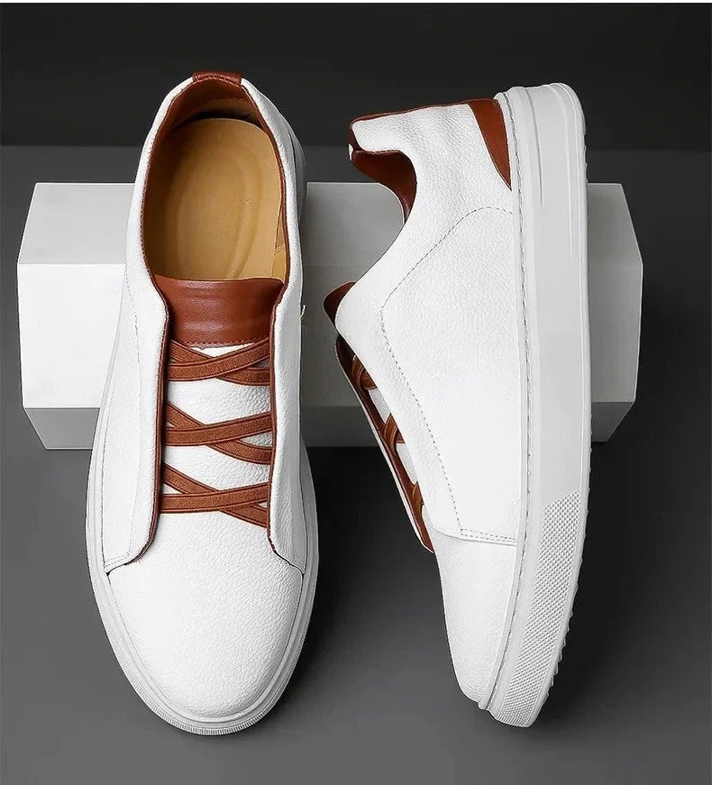 Leather Crossover Sneakers