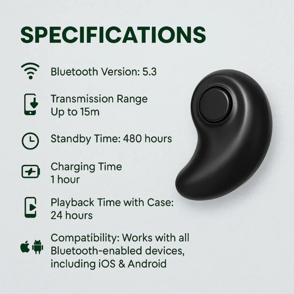 Invisible Wireless Sleep Headphones | IPX5 Waterproof, Bluetooth 5.3 for Comfortable Sleep and Relaxation