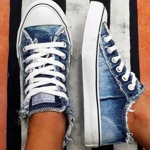 Women's Sneakers Floral Lace-up Canvas Shoes