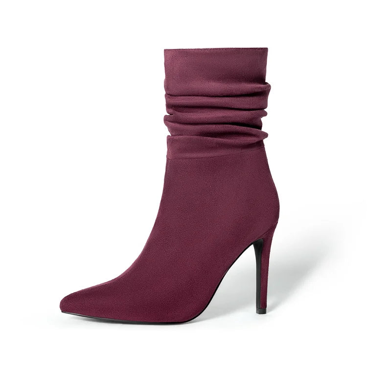 Chic Pointed Toe High Heel Booties
