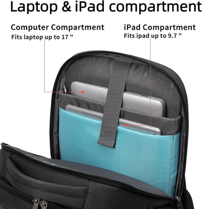Durable Commuter Laptop Bag with USB Charger & Multiple Pockets