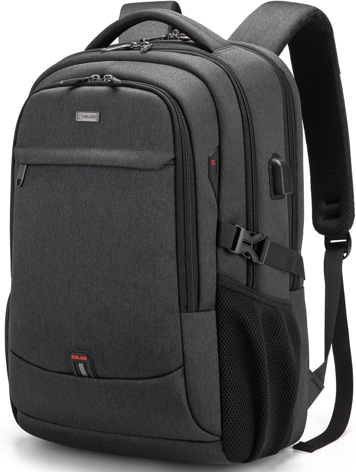 Durable Commuter Laptop Bag with USB Charger & Multiple Pockets