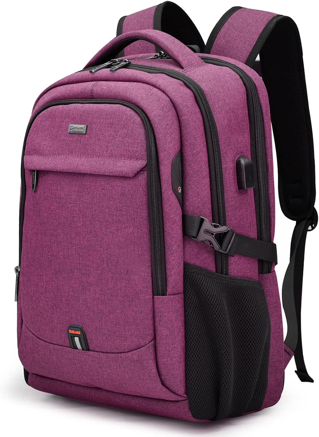 Durable Commuter Laptop Bag with USB Charger & Multiple Pockets