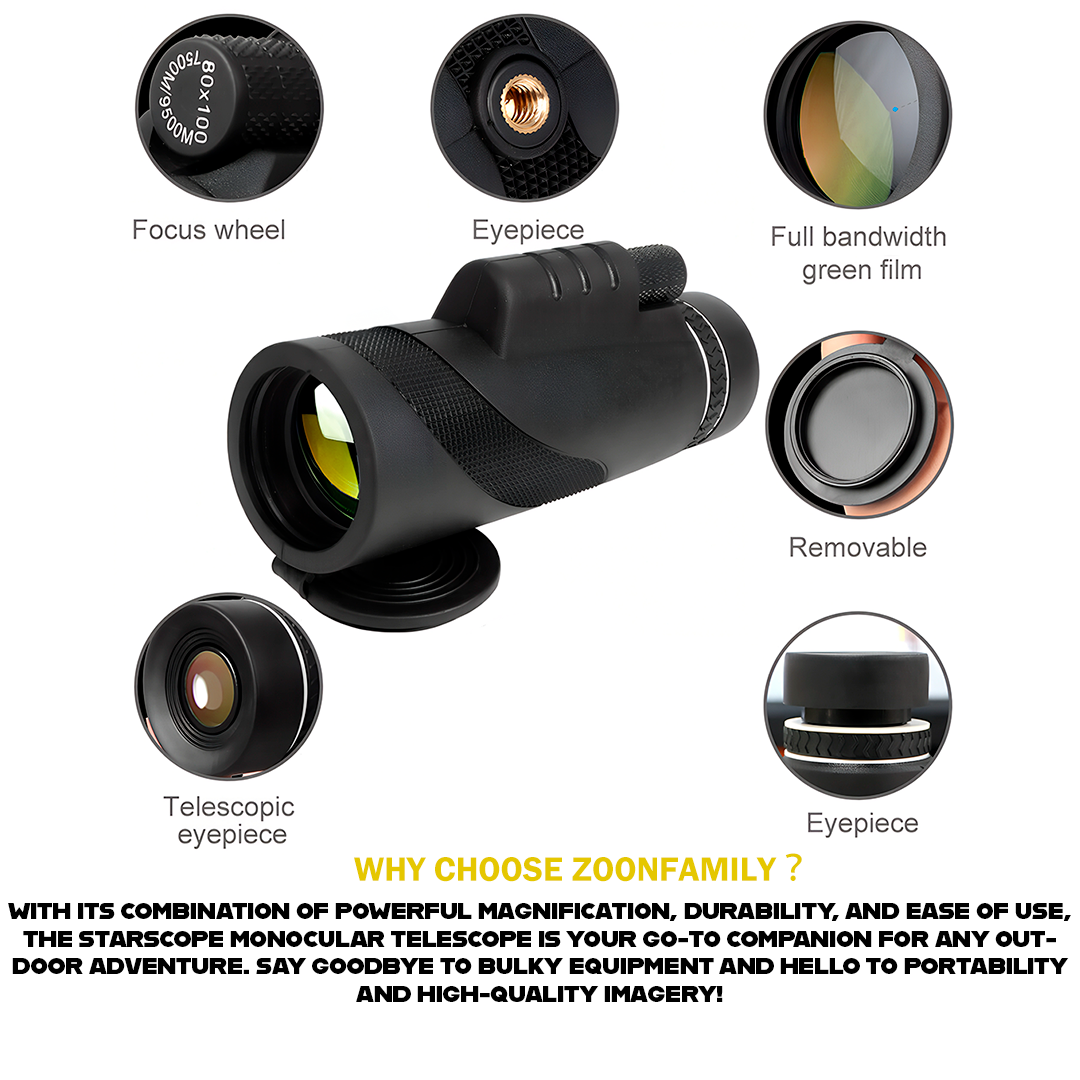 Starscope HD Monocular – 10X Zoom Telescope for Phone, Hiking, Bird Watching & Outdoor Use