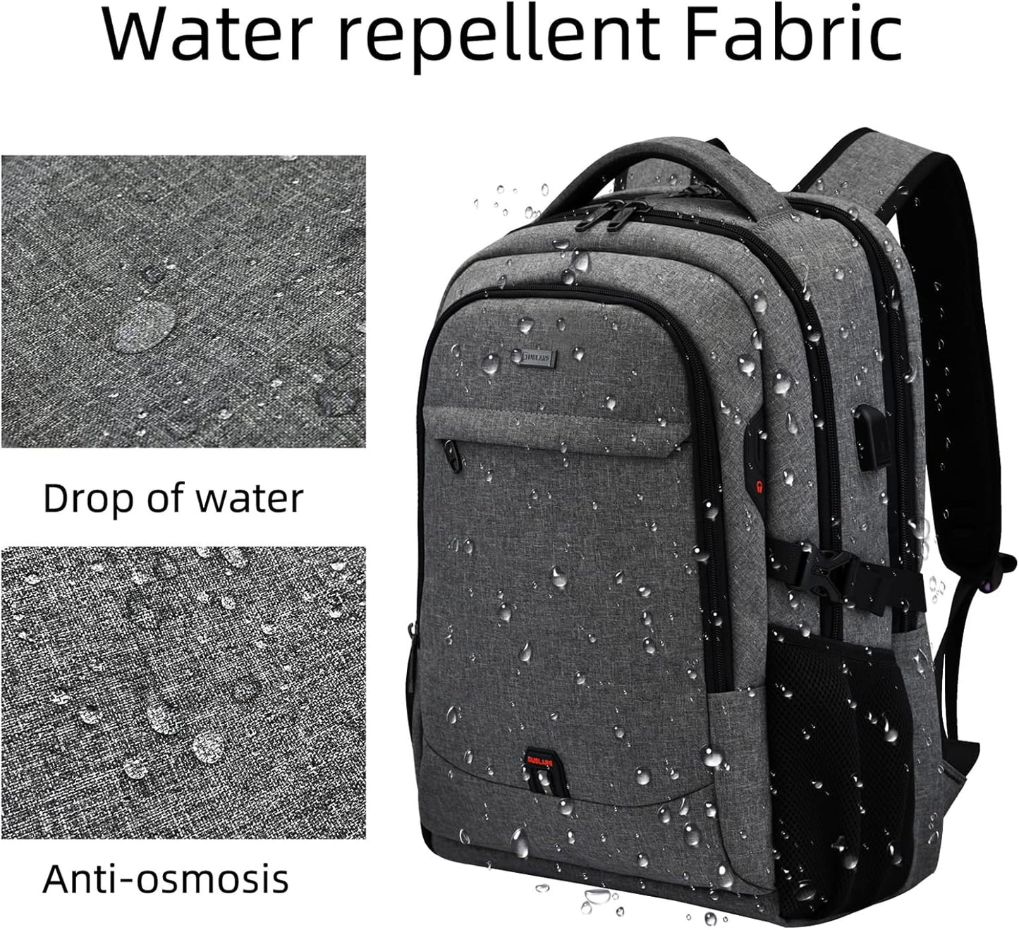 Durable Commuter Laptop Bag with USB Charger & Multiple Pockets