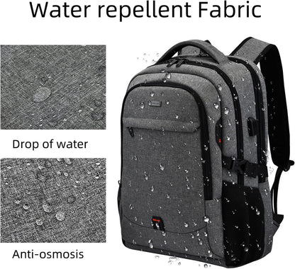 Durable Commuter Laptop Bag with USB Charger & Multiple Pockets