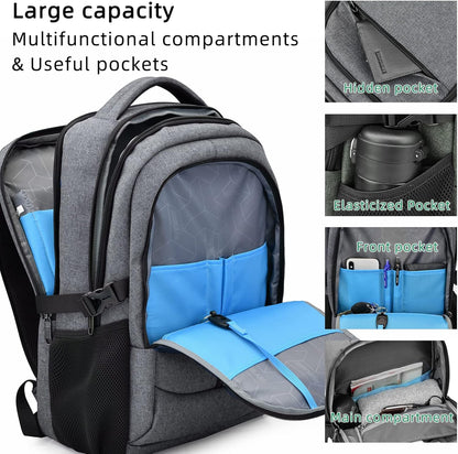 Durable Commuter Laptop Bag with USB Charger & Multiple Pockets
