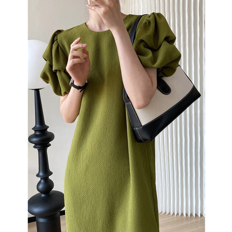 Elegant Women's Puff Sleeve Sundress - OutfitLondon