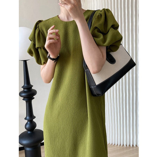 Elegant Women's Puff Sleeve Sundress - OutfitLondon