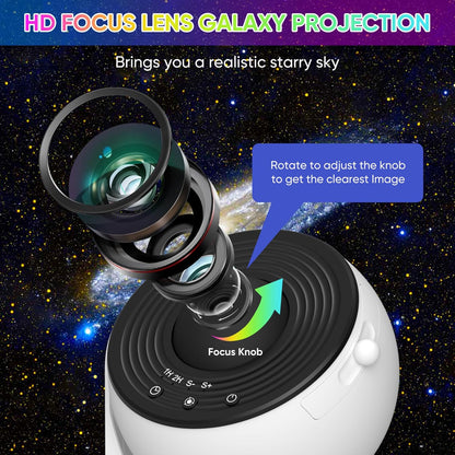 Cosmic Night Sky Projector with Rotating Star Patterns