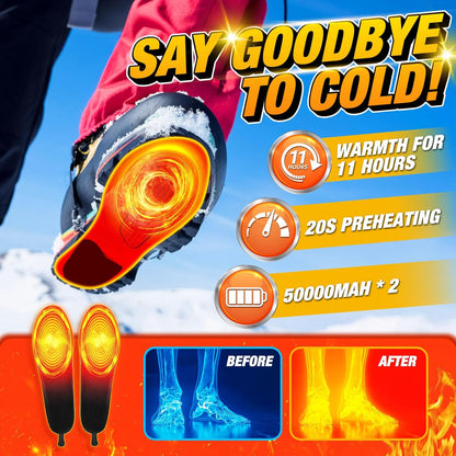Warm Electric Heated Insoles for Cold Feet