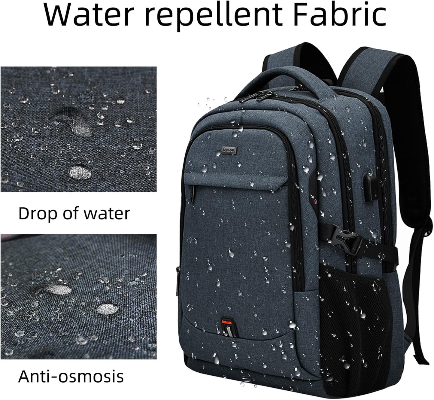 Durable Commuter Laptop Bag with USB Charger & Multiple Pockets