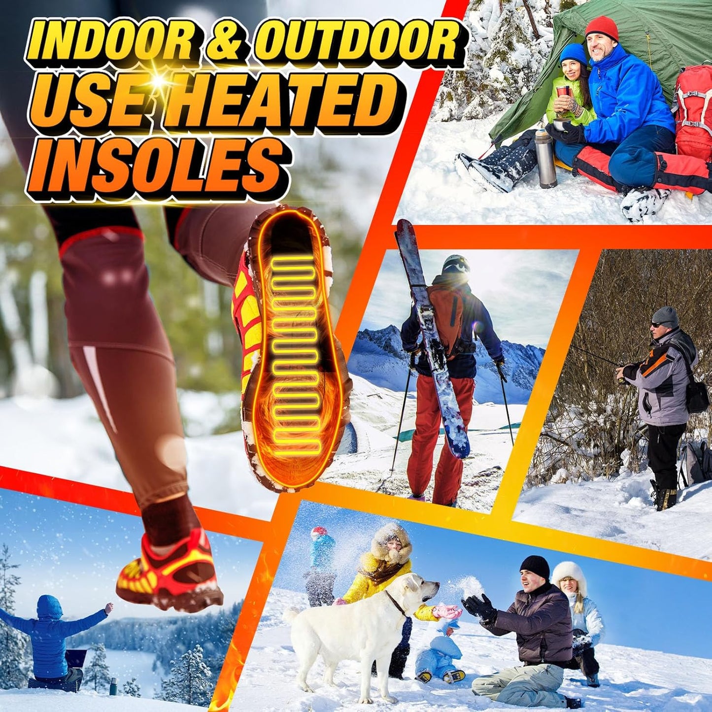 Warm Electric Heated Insoles for Cold Feet
