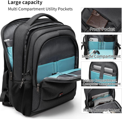 Durable Commuter Laptop Bag with USB Charger & Multiple Pockets