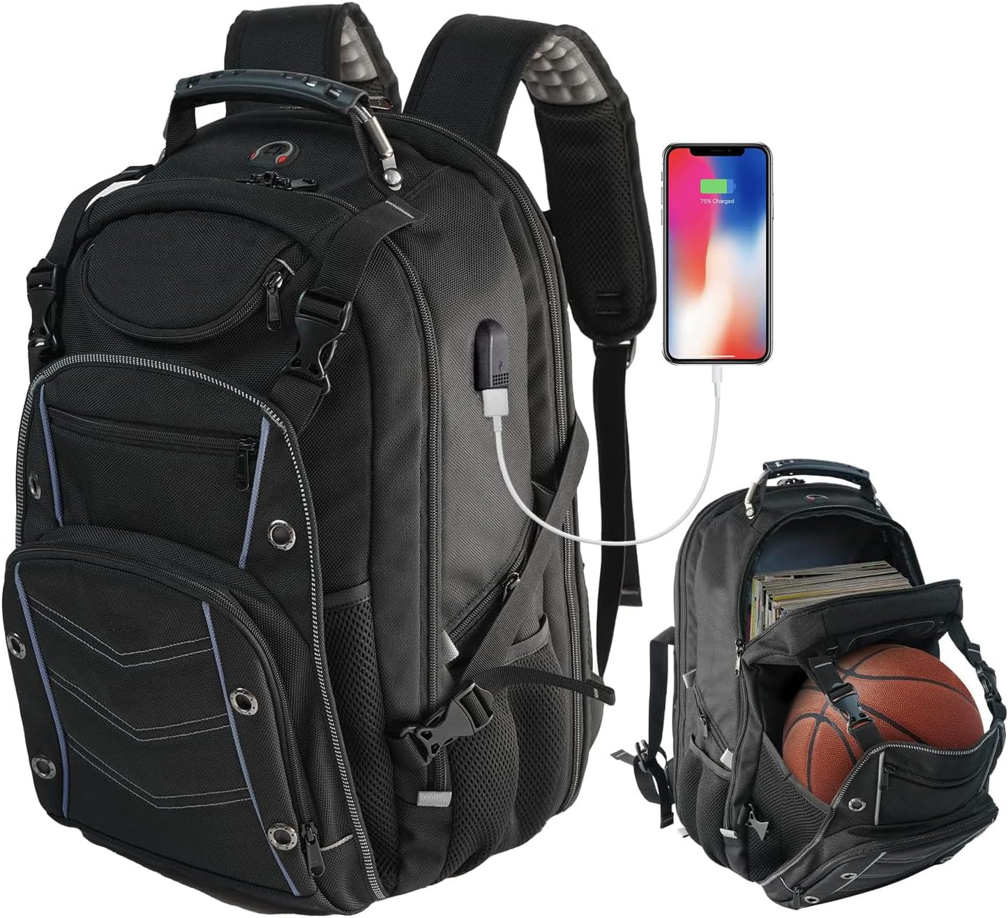 Large Capacity Laptop Backpack with USB Charger and Anti-Theft RFID - OutfitLondon