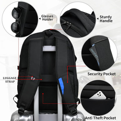 Durable Commuter Laptop Bag with USB Charger & Multiple Pockets
