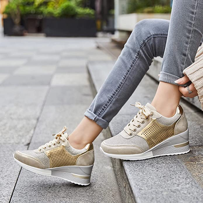 Trendy High Top Wedge Sneakers - OutfitLondon