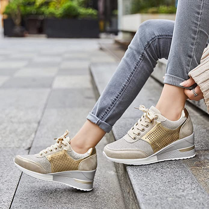 Trendy High Top Wedge Sneakers - OutfitLondon